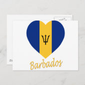 Barbados Flag Herz Postkarte (Vorne/Hinten)