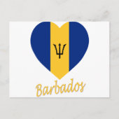 Barbados Flag Herz Postkarte (Vorderseite)