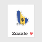 Barbados Flag Karte Aufkleber (Blatt)