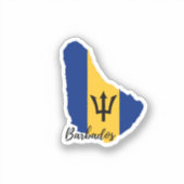 Barbados Flag Karte Aufkleber (Vorderseite)