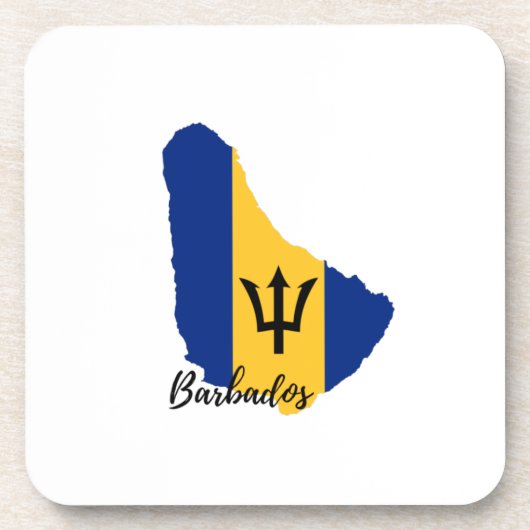 Barbados Flag Karte Getränkeuntersetzer (Vorderseite)