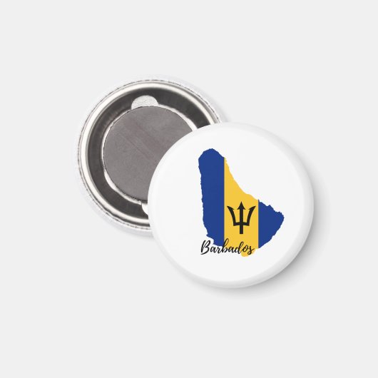 Barbados Flag Karte Magnet (Vorderseite/Rückseite)