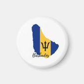 Barbados Flag Karte Magnet (Vorne)