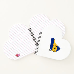 Barbados Flag Karte Notizblock