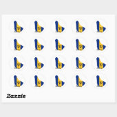 Barbados Flag Karte Runder Aufkleber (Blatt)