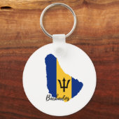Barbados Flag Karte Schlüsselanhänger (Vorderseite)