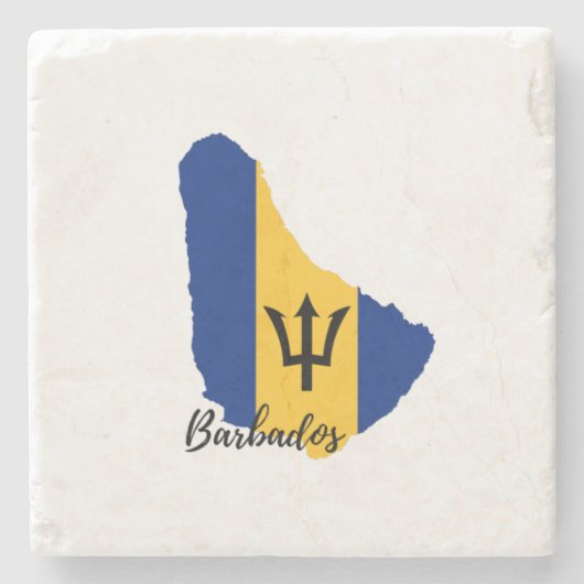 Barbados Flag Karte Steinuntersetzer (Vorderseite)