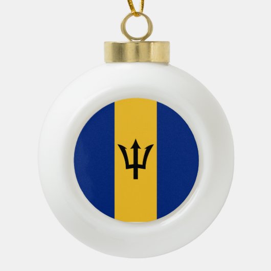 Barbados Flag Keramik Kugel-Ornament (Vorderseite)