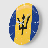 Barbados  Flag   Large Clock Große Wanduhr (Winkel)