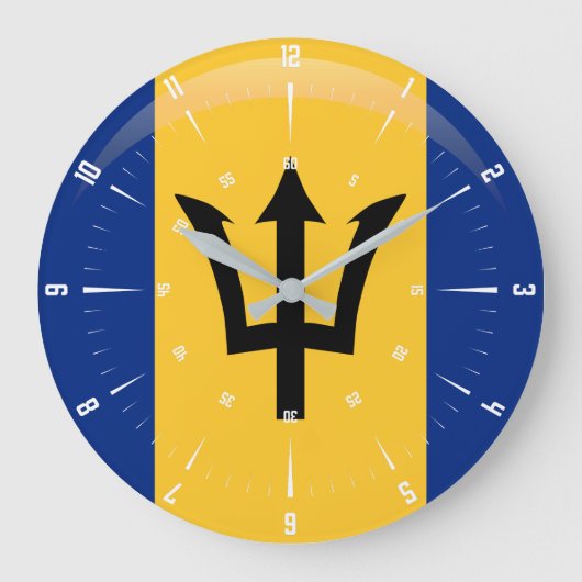 Barbados  Flag   Large Clock Große Wanduhr (Vorderseite)