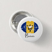 Barbados Flag Lips Button (Vorne & Hinten)