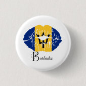 Barbados Flag Lips Button (Vorderseite)