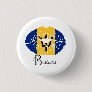 Barbados Flag Lips Button