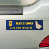 Barbados Flag + Map Autoaufkleber (Auf Auto)