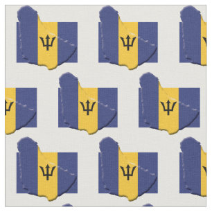 BARBADOS FLAG Map Kontur Stoff