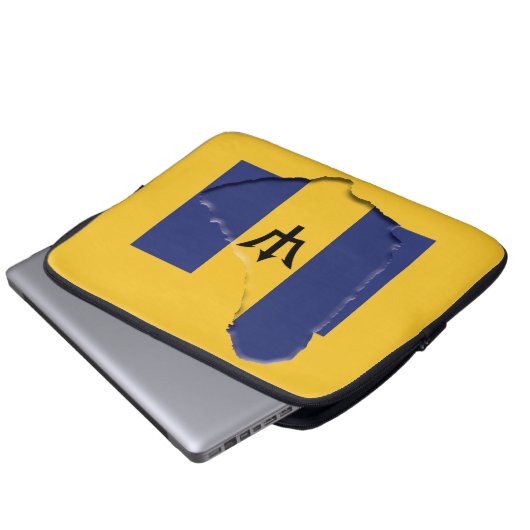 BARBADOS Flag Map Patriotic Computer YELLOW Laptopschutzhülle (Vorne Knopf)