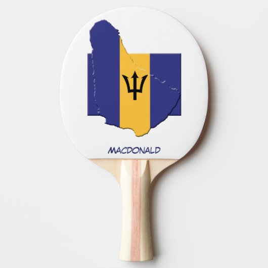 BARBADOS FLAG & MAP Personalisiert Tischtennis Schläger (Vorderseite)