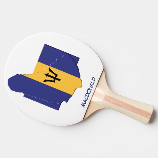 BARBADOS FLAG & MAP Personalisiert Tischtennis Schläger (Seitenansicht)