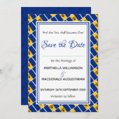 BARBADOS FLAG Maßgeschneiderte Schrift Stilvoll Save The Date (Vorne/Hinten)