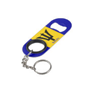 Barbados Flag Mini Flaschenöffner (Rückseite Schrägansicht)