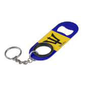 Barbados Flag Mini Flaschenöffner (Vorderseite Schrägansicht)