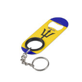 Barbados Flag Mini Flaschenöffner (Rückseite Schrägansicht)