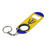 Barbados Flag Mini Flaschenöffner (Vorderseite Schrägansicht)