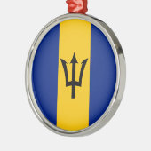 Barbados Flag Ornament Aus Metall (Links)