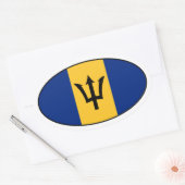 Barbados Flag Oval Sticker (Umschlag)