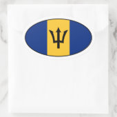 Barbados Flag Oval Sticker (Tasche)