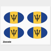 Barbados Flag Oval Sticker (Blatt)