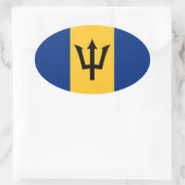 Barbados Flag Oval Sticker (Tasche)