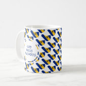 BARBADOS Flag Patriotic Custom Monogram GOSE BLESS Kaffeetasse (Vorderseite Links)