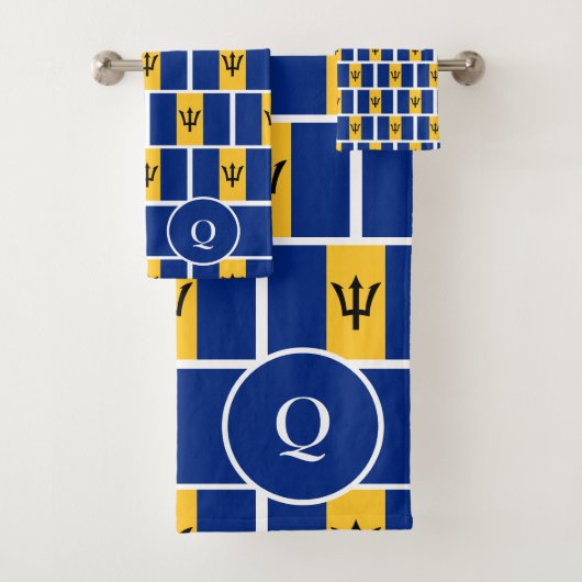 BARBADOS FLAG Personalisiert Christlich Badhandtuch Set (Insitu)