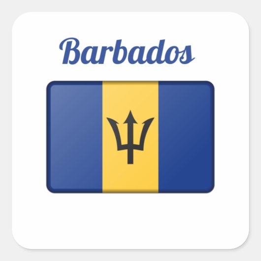 Barbados Flag Quadratischer Aufkleber (Vorderseite)