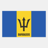 Barbados Flag Rechteckiger Aufkleber (Vorderseite)