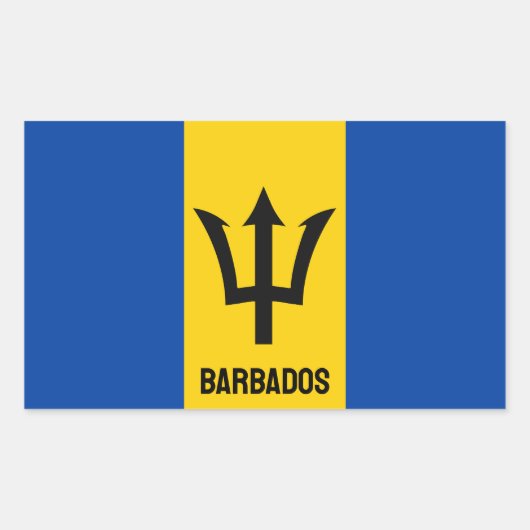 Barbados Flag Rechteckiger Aufkleber (Vorderseite)