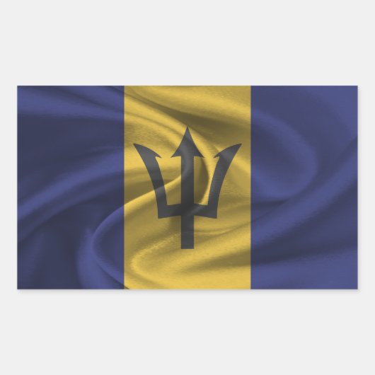 Barbados Flag Rechteckiger Aufkleber (Vorderseite)