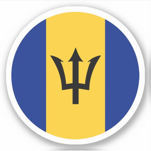 Barbados Flag Round Sticker (Vorderseite)
