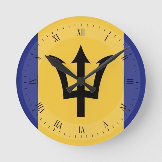 Barbados Flag Runde Wanduhr (Vorderseite)