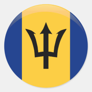 Barbados Flag Runder Aufkleber