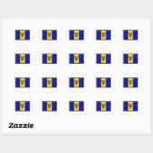 Barbados Flag Runder Aufkleber (Blatt)
