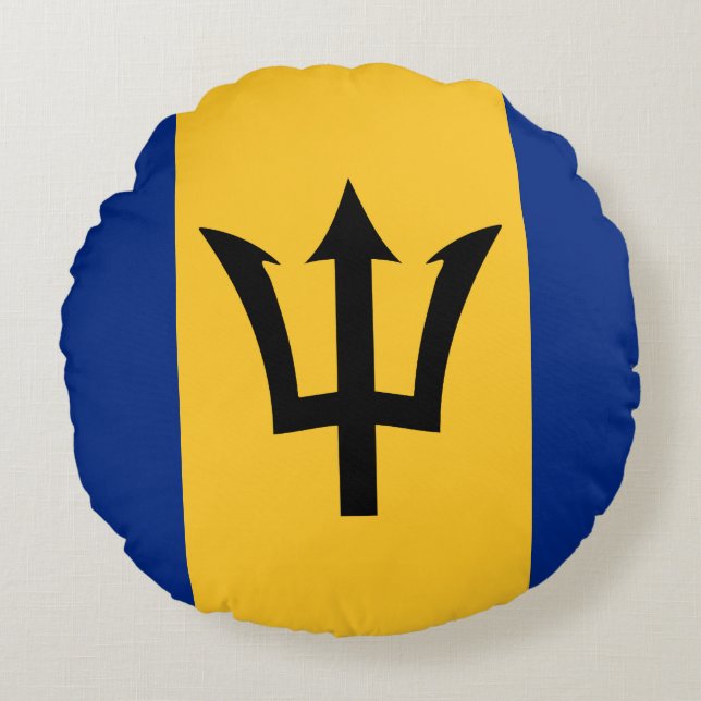 Barbados Flag Rundes Kissen (Vorderseite)