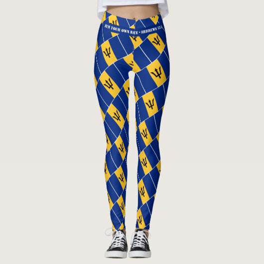 BARBADOS FLAG Scripting Personalisiert Leggings (Vorderseite)