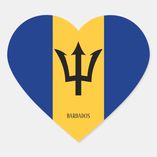 Barbados Flag Splendid Patriotic Herz-Aufkleber (Vorderseite)