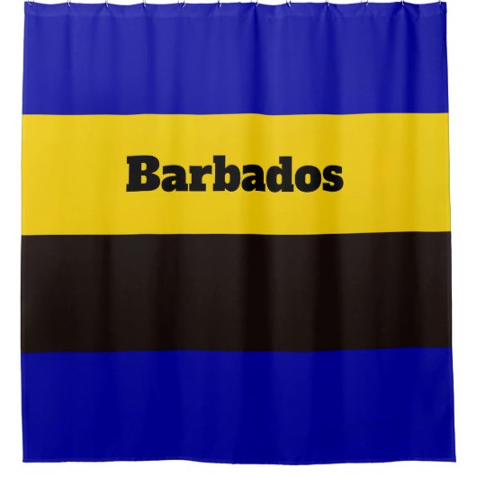 Barbados Flag Streifen Farben Duschvorhang (Vorderseite)