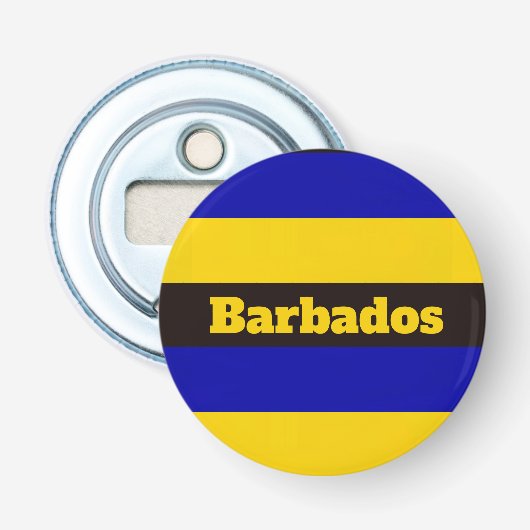 Barbados Flag Stripfarben Flaschenöffner (Vorderseite)
