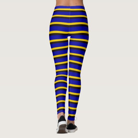 Barbados Flag Stripfarben Leggings (Rückseite)