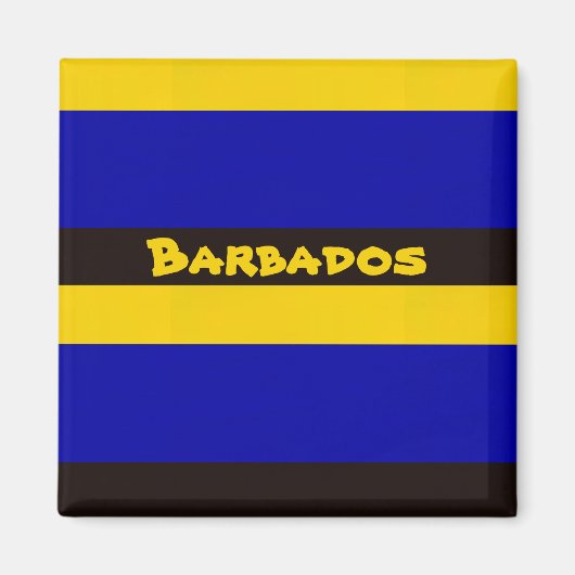 Barbados Flag Stripfarben Magnet (Vorne)