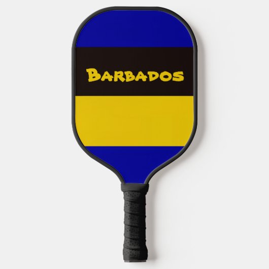 Barbados Flag Stripfarben Pickleball Schläger (Vorderseite)